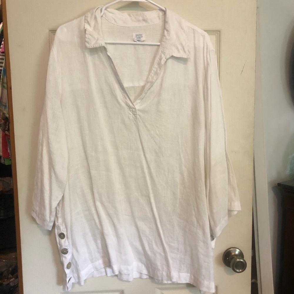 White linen top